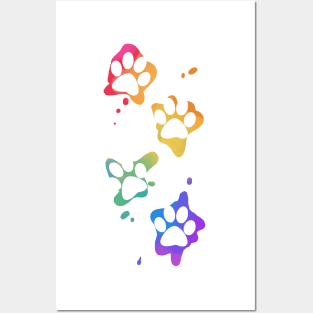 Rainbow Splat Paws Posters and Art